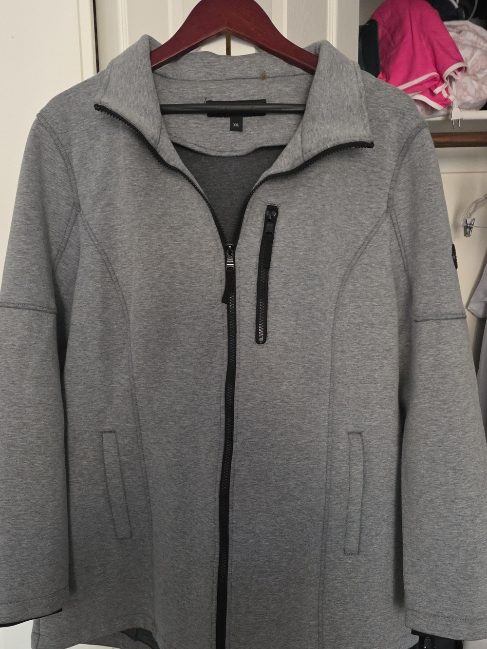 Andrew Marc Gray Zip-Up Utility Jacket